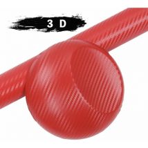 Autocollant de voiture en vinyle, film de fibre de carbone autocollant en vinyle de fibre de carbone film solaire de voiture(Rouge-152 cm x 30 cm)