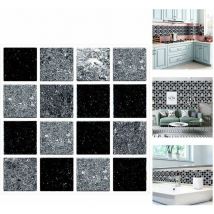 Autocollant en Tuile pour Salle de Bain et Cuisine, 30 Pièces Stickers Carrelage Autocollant Mural Imperméable, Stickerscarrelage Adhésifs pour Les