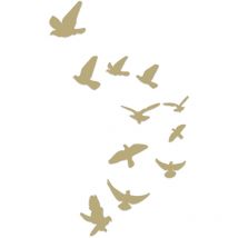 Eosnow - Jeffergarden Bird Shape Mirror Wall Sticker diy Wall Decals for Living Room Bedroom DecorationGold