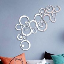 Autocollant mural miroir cercles autocollant mural rond tatouage mural miroir décoration murale art mural autocollant amovible