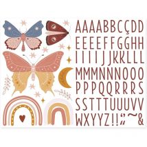 Autocollant Mural pour enfants avec prénom Papillons