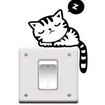 Autocollant mural pour interrupteur - Motif chat endormi - Résultat populaire