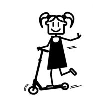 Autocollant petite fille trottinette noir Altium 3007194 - Ce produit de marque Altium est neuf.