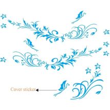 Start - Autocollant universel double face pour voiture, motif de vigne florale, autocollant pour carrosserie, autocollant pour capot, 66,9 pouces