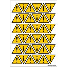 Signaletique.biz France - Autocollants Danger (C0021TPL). Planche de 36 Stickers danger de 5 cm ou de 16 stickers danger de 7 cm - Planche de 36