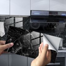 Autocollants de carrelage en marbre pour salle de bain, cuisine, dosseret, étanche, résistant à l'hu