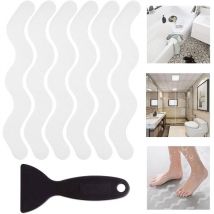 Autocollants de douche antidérapants 24 pcs Bandes de baignoire de sécurité Autocollants adhésifs avec grattoir de qualité supérieure pour escaliers