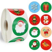 Linghhang - Autocollants De Noel Gommettes Noël Idéal pour Décorer Cadeau Noël Décorations de Noël étiquettes en Papier Rondes pour Cartes