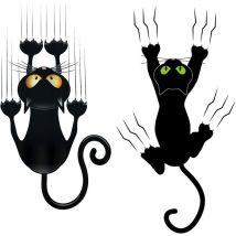 Autocollants de voiture chat 2 pièces Autocollants de voiture chat mignon Autocollants de voiture drôles Autocollants de voiture drôles Autocollants
