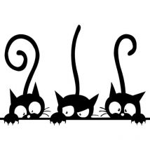 Ahlsen Autocollants décoratifs pour Salle de Bain Chaton Stickers Muraux Autocollants Chat Fenêtre Autocollants Stickers Décorations Autocollants