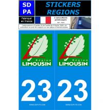 2 autocollants Region Departement 23