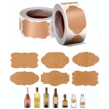 Rnemitery - 600 Pièces Autocollants D'étiquettes en Papier Kraft, Étiquettes Autocollantes, D'autocollants de Bureau et de Cuisine, Utilisé pour le