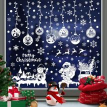 Autocollants Fenetre, Stickers Fenetre Noël, Décoration de Noel Fenetre Stickers DIY Amovibles, Réutilisables PVC Autocollant Fenetre pour Deco NoëL