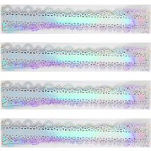 Yzmrbdqc - Autocollants holographiques de fleurs à paillettes (40 pièces), grands autocollants imperméables transparents, autocollants de plantes