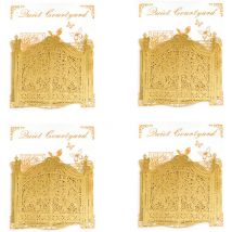 Yzmrbdqc - Autocollants holographiques de fleurs à paillettes (40 pièces), grands autocollants imperméables transparents, autocollants de plantes