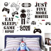 Feiyue - Autocollants muraux de jeu pour chambre de joueur, autocollants pour chambre de garçon, décoration de jeu vidéo, autocollant mural pour