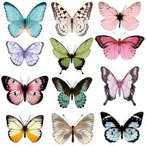 Feiyue - Autocollants muraux papillon 3D Décoration papillon diy Stickers muraux papillon pour salon Décoration de gâteaux Arrangements floraux a