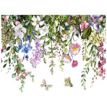 Autocollants pour abattant de toilette, feuilles, fleurs, plantes, autocollants pour salle de bain