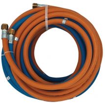 Autogengasschlauch 6 / 9x5 / 3,5mm 1/4′′ rh / 3/8′′ lh montiert mit Schlauchordner Länge 15 m