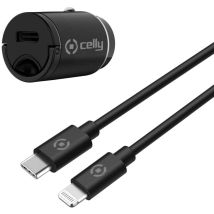 Celly - Autoladegerat Mini Usb C Pd 20 W Usb C Auf Lightning Kabel