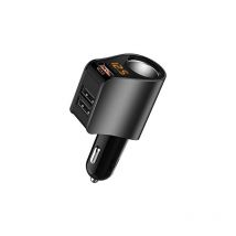 Alovez - Autoladegerät Zigarettenanzünder-Adapter Steckdosen-Splitter mit 3 USB-Anschlüssen und Voltmeter kompatibel