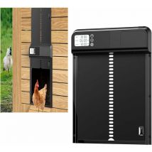 BDD - Automatic Chicken Coop Door, IPX3 Waterproof Automatic Chicken Coop Door Opener with Light Sensor, Battery Operated