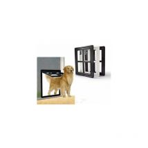 Automatic Pet Door, Magnetic Door Cat Safety Flap Cat Screen Pet Supplies for Large Animal,Black