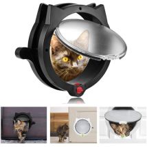 Automatische Katzenklappe Mit Klappe, Niedliche Magnettür Mit 4 Verriegelungsmodi, Haustiersichere Kunststoff-eingangstür, Für Türen, Schwarz
