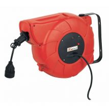 Ribimex - automatische Kabeltrommel Verlängerungskabel HO5VV-F Strom 9 + 1,5 m 230V Kabelaufroller Steckdose