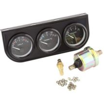 Automodifiziertes Öltemperatur-/wassertemperatur-/öldruck-drei-in-eins-kombinationsinstrument, Schwarz, Mit Sensor, 52-mm-pkw-lkw-dreifachinstrument