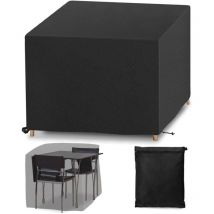 Gartenmöbel-Abdeckung 100x100x74cm Oxford Schwarz Gartentisch-Abdeckung Schutzhülle für Tisch und Stühle Outdoor-Gartenmöbel Wasserdicht Winddicht