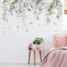 Autre déco murale,Stickers muraux plantes vertes vignes, feuilles vertes Stickers muraux, branche suspendue peler et coller Stickers muraux aquarelle