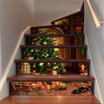 Umnuou - Autre décoration pour Noël,Autocollants d'escalier de Noël créatifs Imitation Arbre de Noël Couloir étapes décoration Stickers