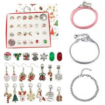 Autre décoration pour Noël,Décoration de Noël en plein air – Bijoux – Rangement de bracelets de Noël, 24 boîtes de calendrier, compte à rebours,