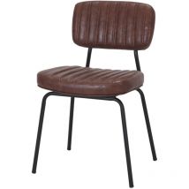 AUTRES Chaise tapissée en simili cuir avec un style industriel - modèle 045 - marron