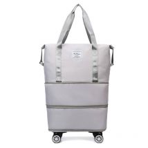 Autres rangements Sacs à bagages Sac de voyage, séparation sèche et humide avec roulettes - Gris