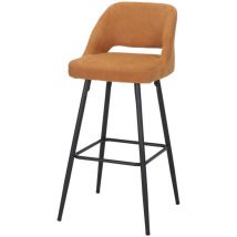 AUTRES Tabouret haut tapissé avec un style Mid Century - modèle 066 - curry