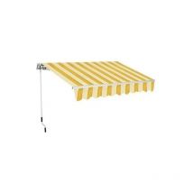 Sangiorgio - Auvent a' enrouleur jaune / blanc / orange 2x3 m fixation au plafond et au mur