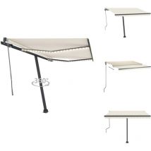 Auvent automatique avec capteur de vent et led 300x250 cm Crème - Auvent Retractable - Abri Solaire - Pergola Bioclimatique - Parasol Extensible