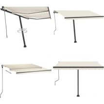 Auvent automatique avec capteur de vent et led 300x250 cm Crème - Auvent Retractable - Abri Solaire - Pergola Bioclimatique - Parasol Extensible