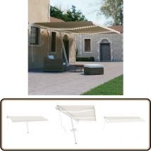 Auvent automatique avec capteur de vent et led 600x300 cm Crème - Auvent Retractable - Abri Solaire - Pergola Bioclimatique - Parasol Extensible