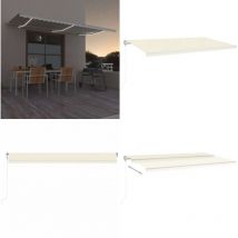 Auvent automatique avec capteur de vent et led 600x300 cm Crème - Auvent Retractable - Pergola Bioclimatique - Abri Solaire - Parasol Extensible