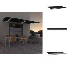 Auvent automatique capteur de vent et led 600x300 cm Anthracite - Auvent Retractable - Pergola Bioclimatique - Abri Solaire - Parasol Extensible