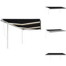 Auvent automatique capteur de vent/LED 6x3 m Anthracite - Auvent Retractable - Pergola Bioclimatique - Abri Solaire - Parasol Extensible - Protection