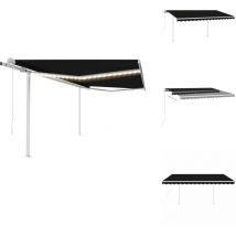 Auvent automatique et capteur de vent et led 4,5x3 m Anthracite - Auvent Retractable - Pergola Bioclimatique - Abri Solaire - Parasol Extensible