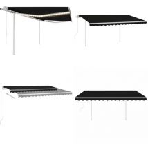 Auvent automatique et capteur de vent et led 4,5x3 m Anthracite - Auvent Retractable - Pergola Bioclimatique - Abri Solaire - Parasol Extensible