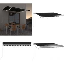 Auvent automatique et capteur de vent/LED 450x300 cm Anthracite - Auvent Retractable - Pergola Bioclimatique - Abri Solaire - Parasol Extensible