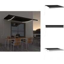 Auvent automatique et capteur de vent/LED 450x300 cm Anthracite - Auvent Retractable - Pergola Bioclimatique - Abri Solaire - Parasol Extensible