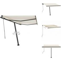 Auvent automatique sur pied 300x250 cm Crème - Auvent Retractable - Parasol Exterieur - Abri Solaire - Protection Soleil - Pergola Pliable