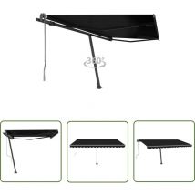 True Deal - The Living Store Auvent automatique sur pied 400x300 cm Anthracite - Auvent Retractable - Parasol Exterieur - Abri Solaire - Stores
